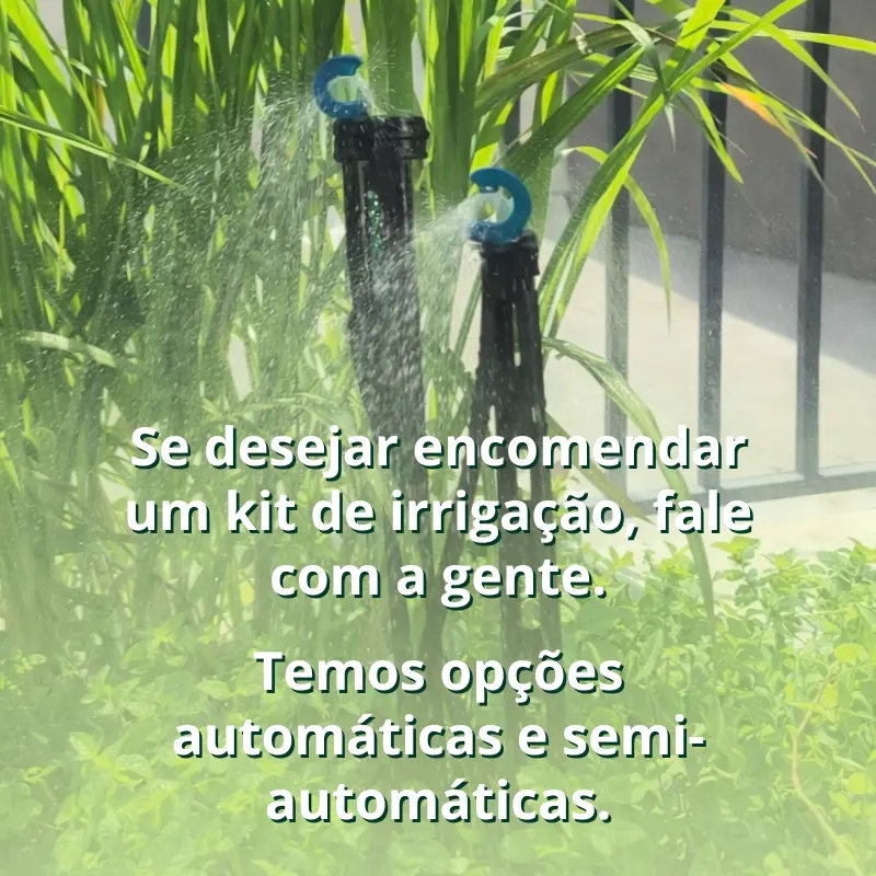 Opcional de irrigação automática do cantinho de ervas e temperos Jardim de Comer.
