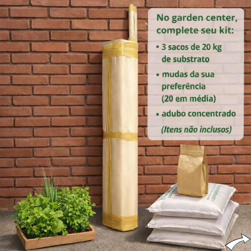 Itens complementares do cantinho de ervas e temperos Jardim de Comer.